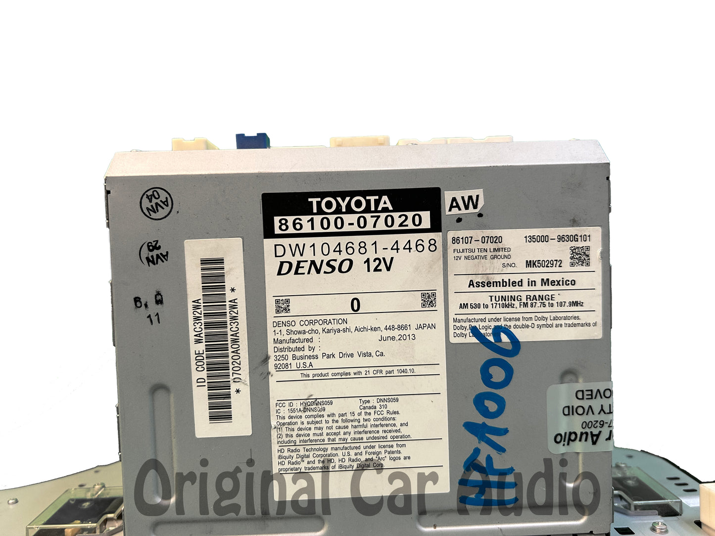 Refurbished 2013 - 2016 Toyota Avalon OEM JBL GPS Navigation Bluetooth MP3 AM FM SAT Radio
