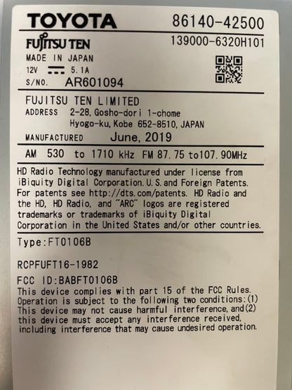 19 20 Toyota Rav4 OEM Navigation Touchscreen Display Gracenote Entune AM FM XM HD Radio