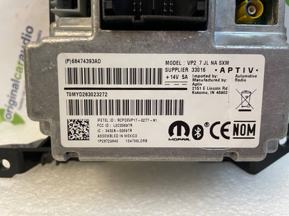 19-20 Jeep Wrangler XM Radio 7"" Touch-screen Uconnect VP2_7 JL NA SXM