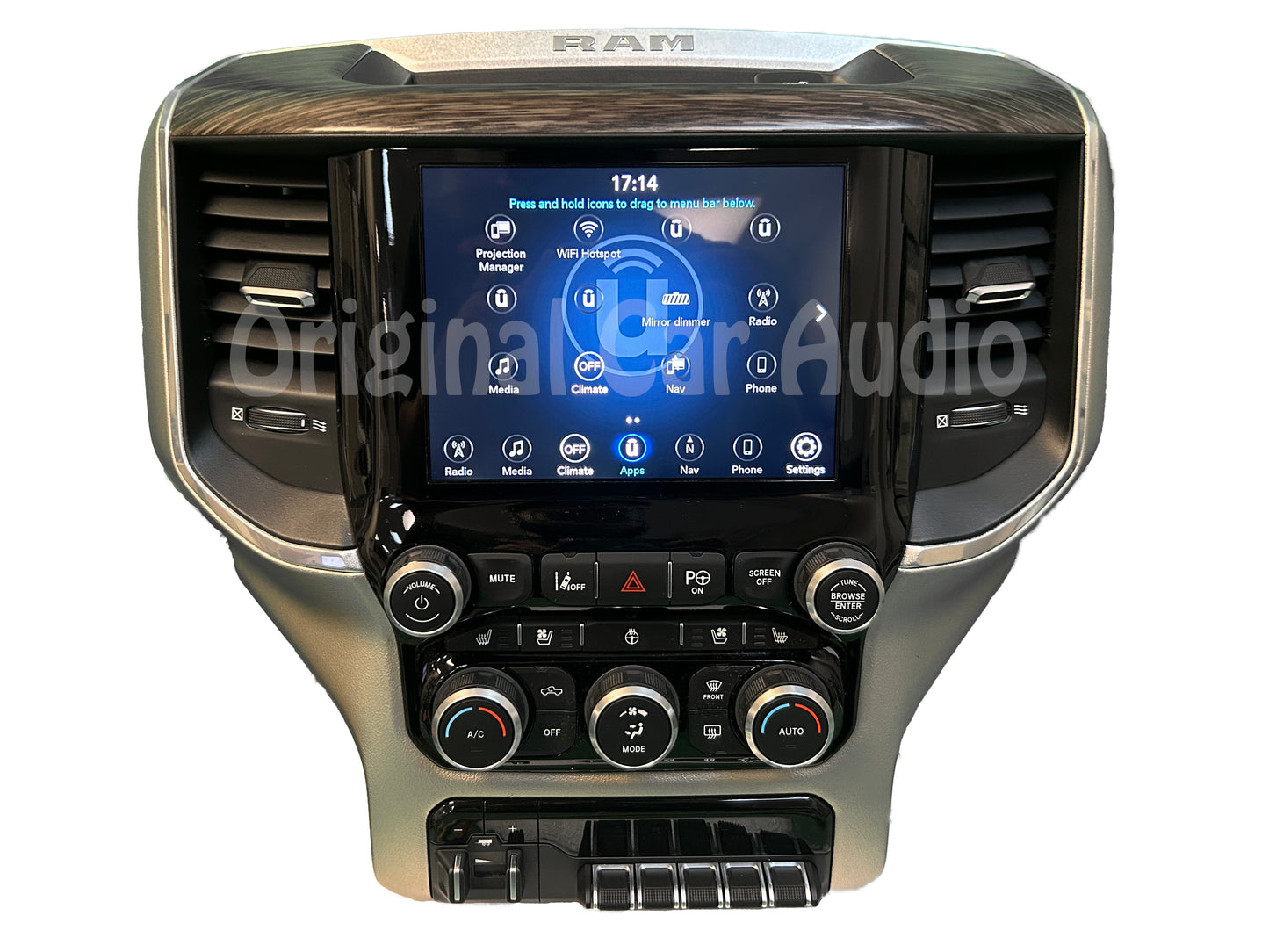 19 - 22 Dodge Ram 1500 Pickup OEM Navigation Center Stack 8.4" Touch-Screen Radio A/C BEZEL