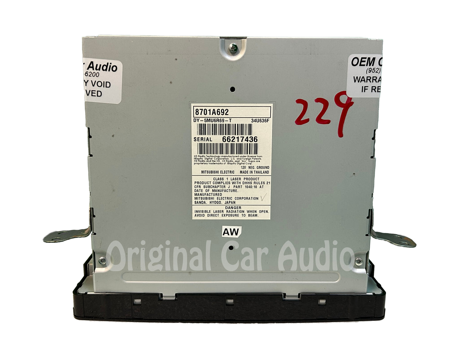 Refurbished 2016-2017 Mitsubishi Outlander Lancer OEM AM FM Radio Receiver CD Player Touch Screen Display