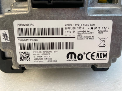 2019 - 2020 Dodge Ram 2500/3500 AM FM XM Uconnect 5" Touch Screen Display and receiver