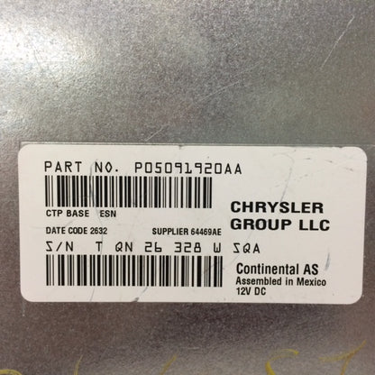 Dodge Journey AM FM DVD MP3 WMA HDD CD Player RHA 2013 13 P05091920AA