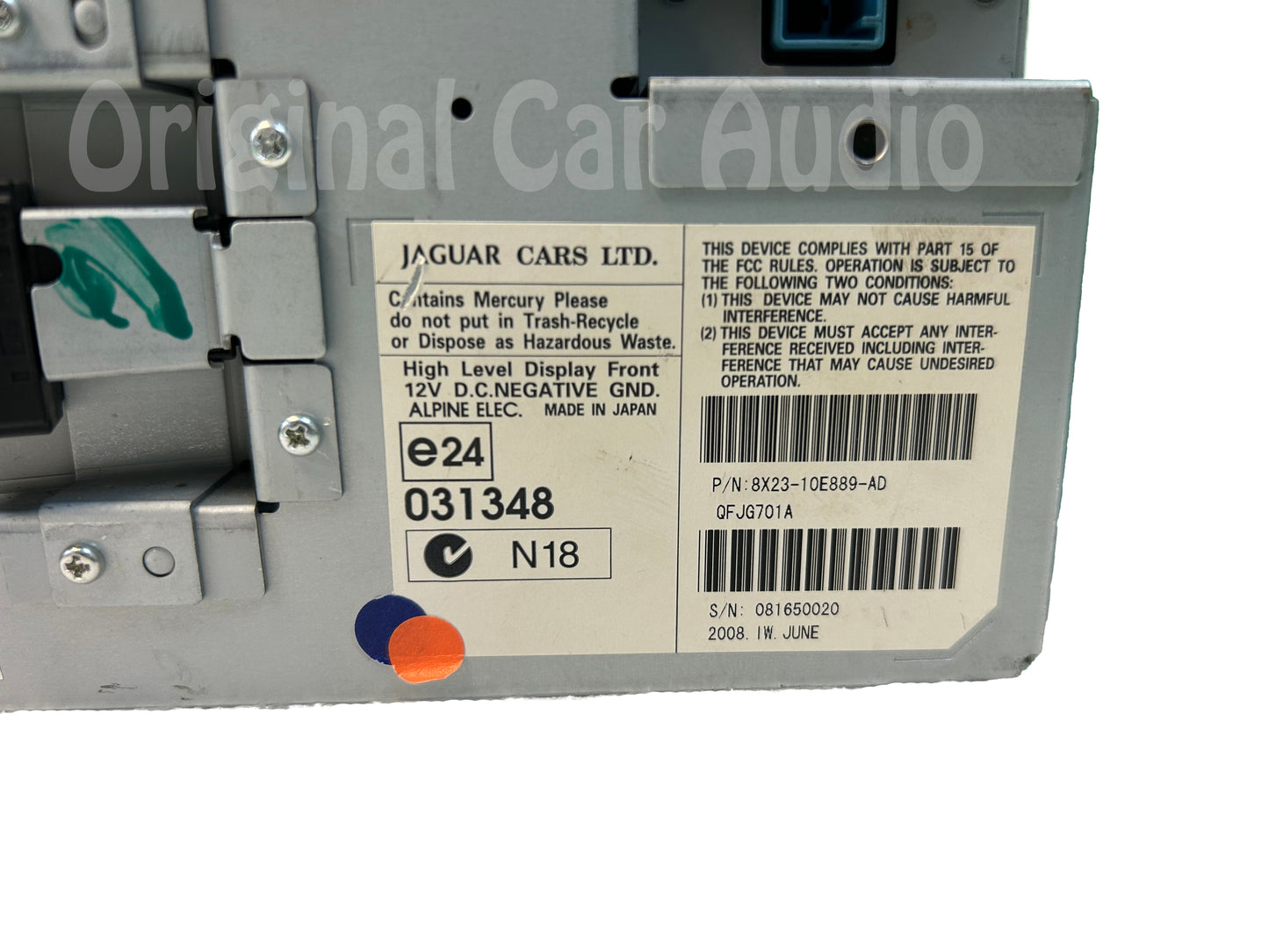 09 10 11 12 Jaguar XF OEM Information GPS Dash Display Touch Screen