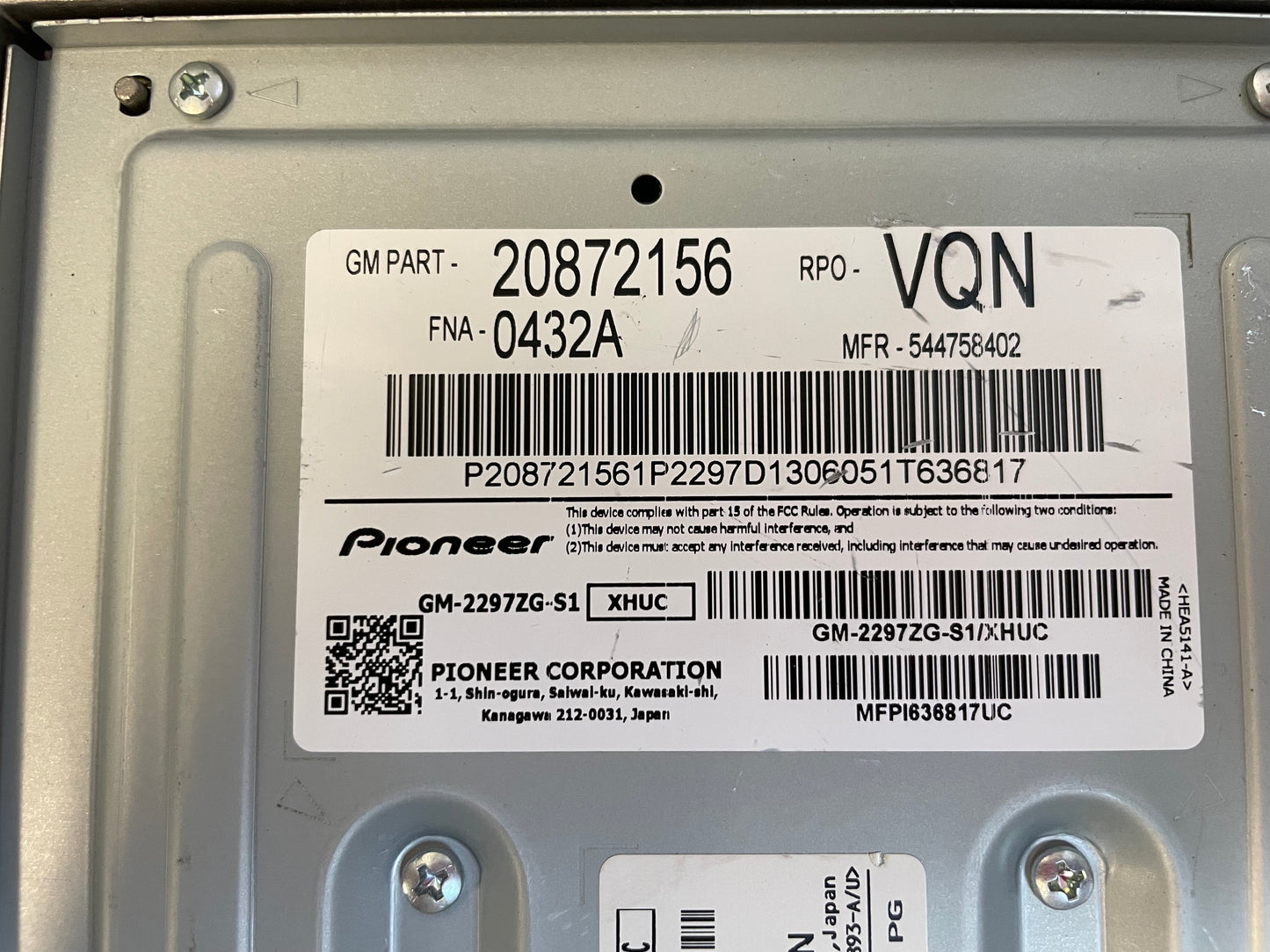 2010-2015 Chevrolet Equinox Pioneer Radio Amplifier OEM
