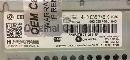 2011 - 2016 Audi S8 A8 OEM MMI Multimedia CD Player SD1 SD2 SIM Control Unit