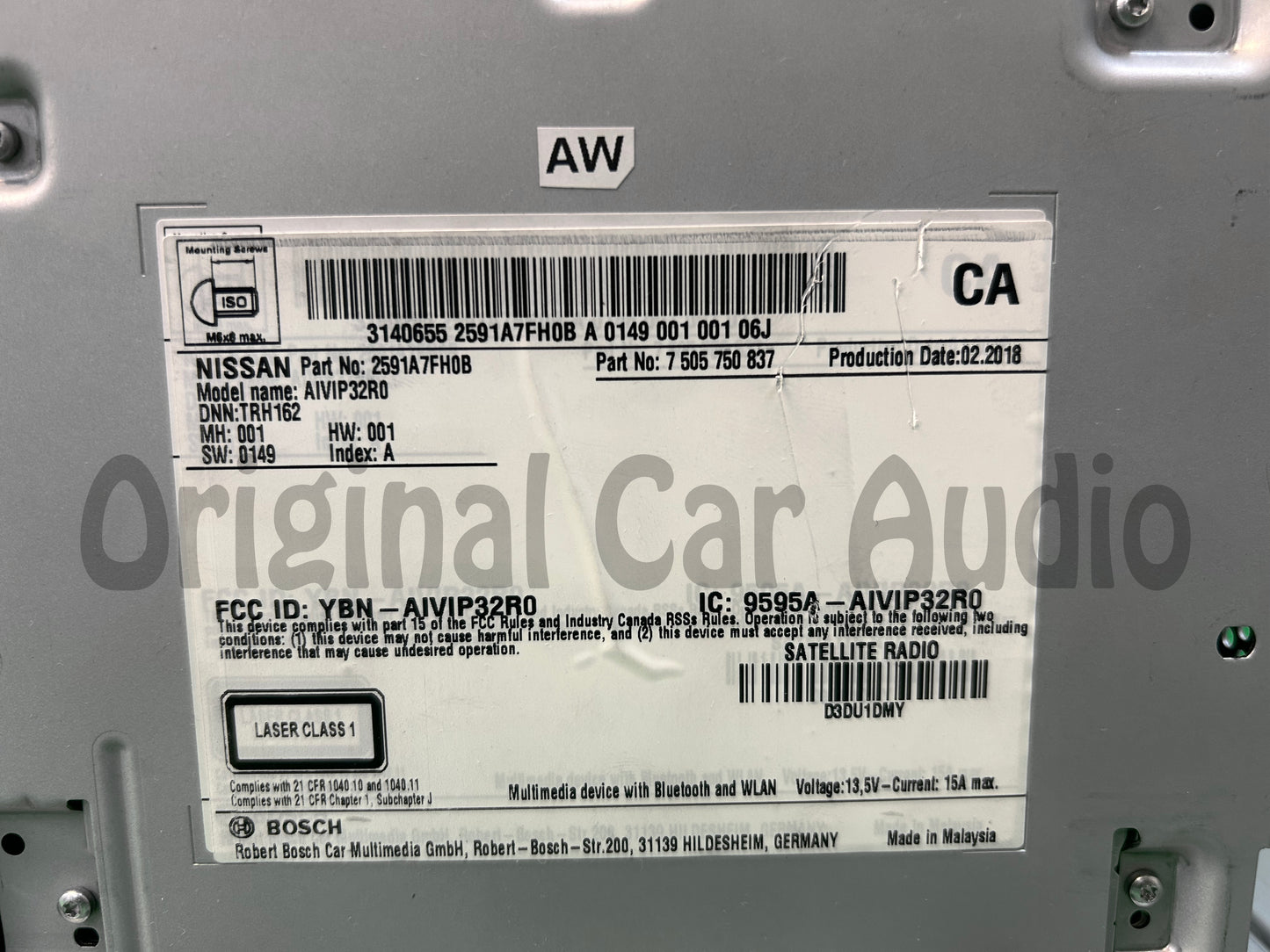 Refurbished 2017 - 2019 Nissan Rogue OEM Car Play Android Auto Single CD AM FM SAT Radio Multi Media Receiver