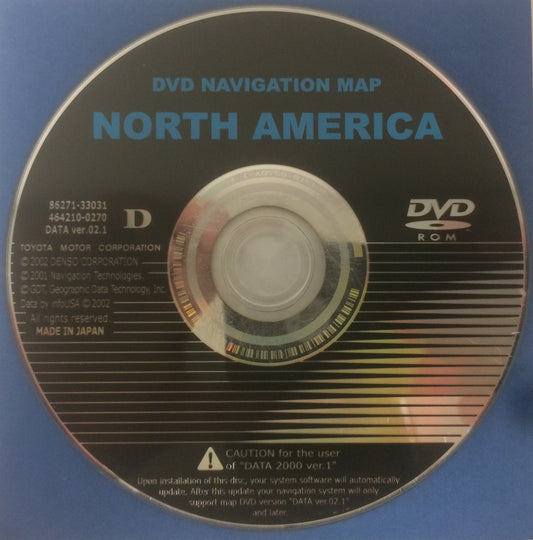 Toyota Lexus Navigation Map DVD 86271-33031 DATA Ver. 02.1 D