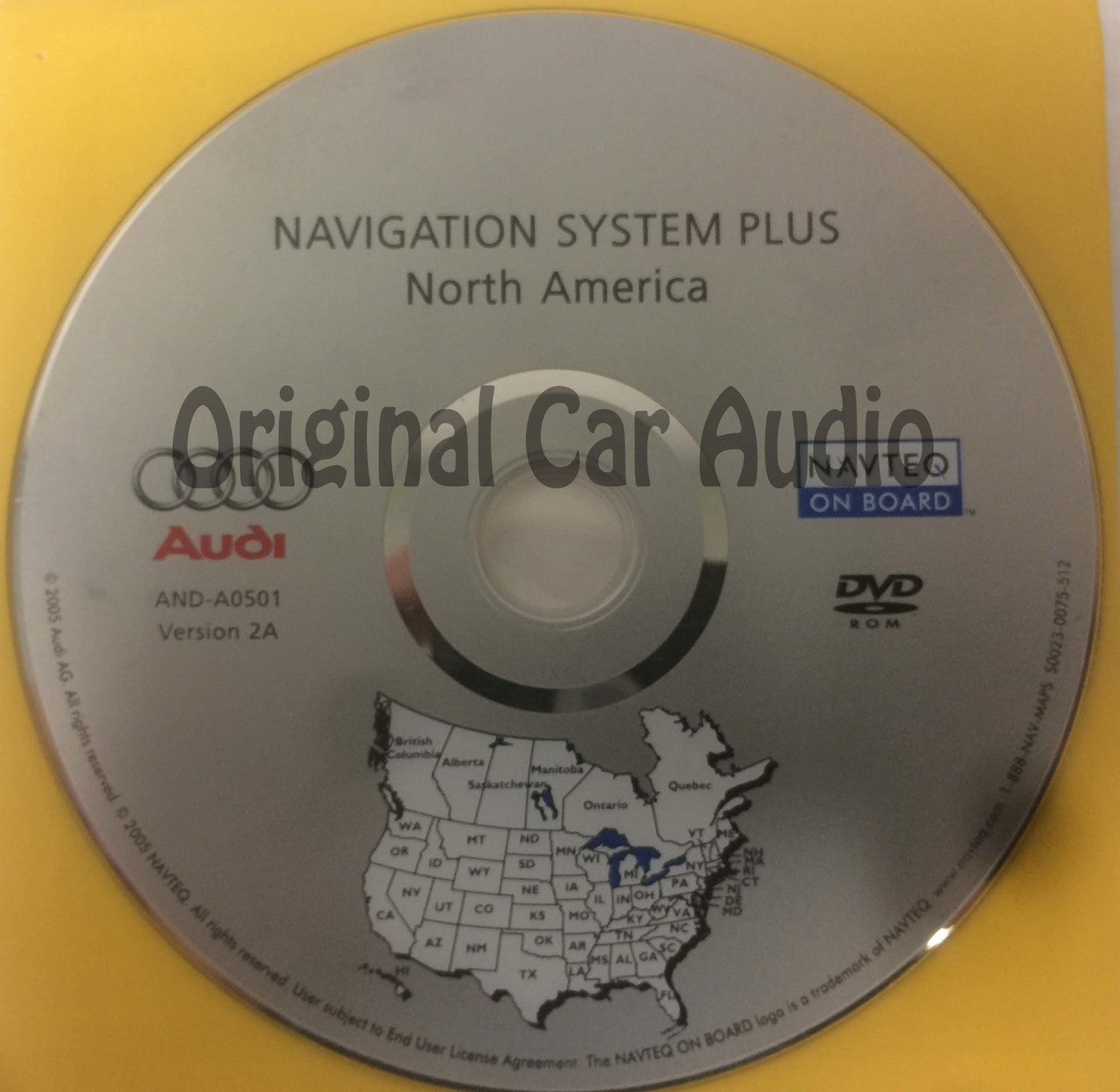 2005 2006 2007 Audi OEM Navigation System Plus DVD AND-A0501 Version 2A