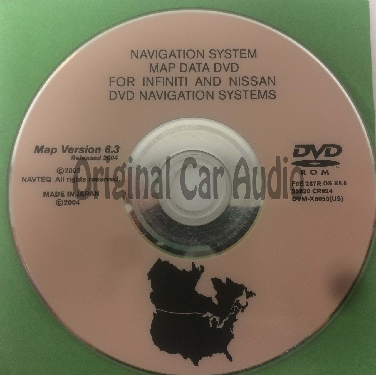 2004 2005 2006 Infiniti Nissan Navigation System Map Data DVD 25920 CR924