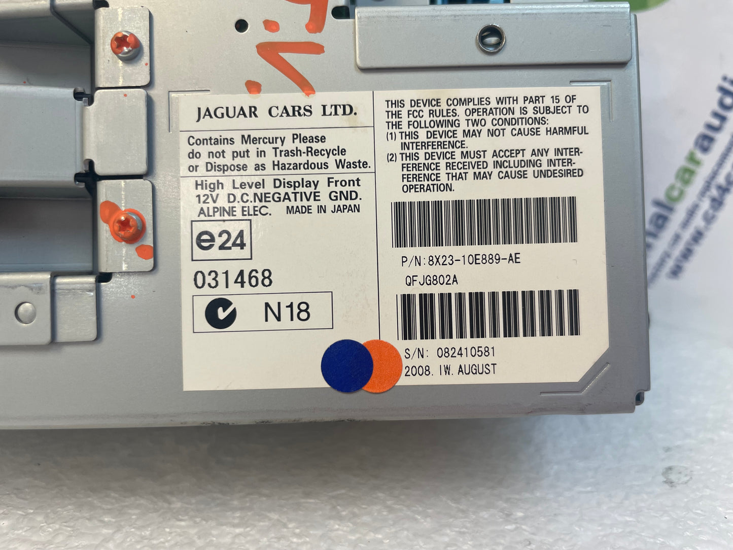 2009 - 2011 Jaguar XF OEM Information GPS Dash Display Touch Screen