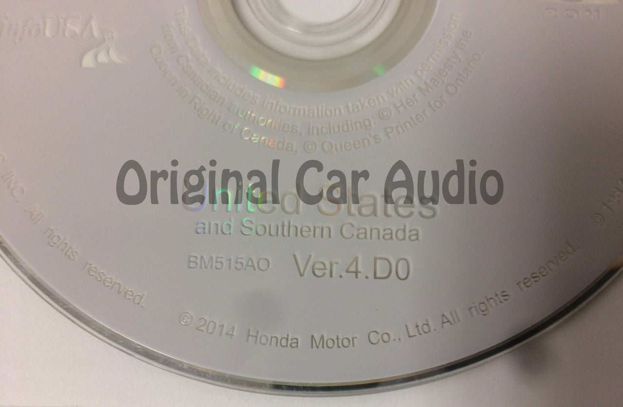 Acura Honda Satellite Navigation System GPS DVD Drive Disc BM515AO Ver. 4.D0