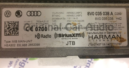 2015 2016 2017 Audi Q7 OEM Multimedia SIM SD CD Player Control Unit