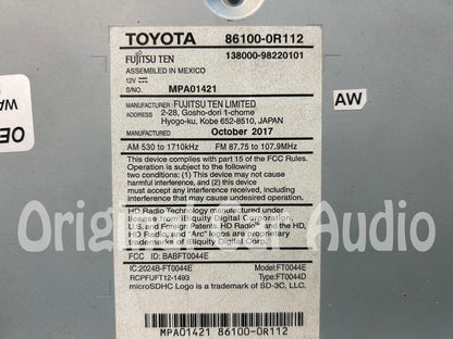 Refurbished 2015 - 2018 Toyota Rav4 OEM JBL Entune Navigation Gracenote SAT HD Radio 100576