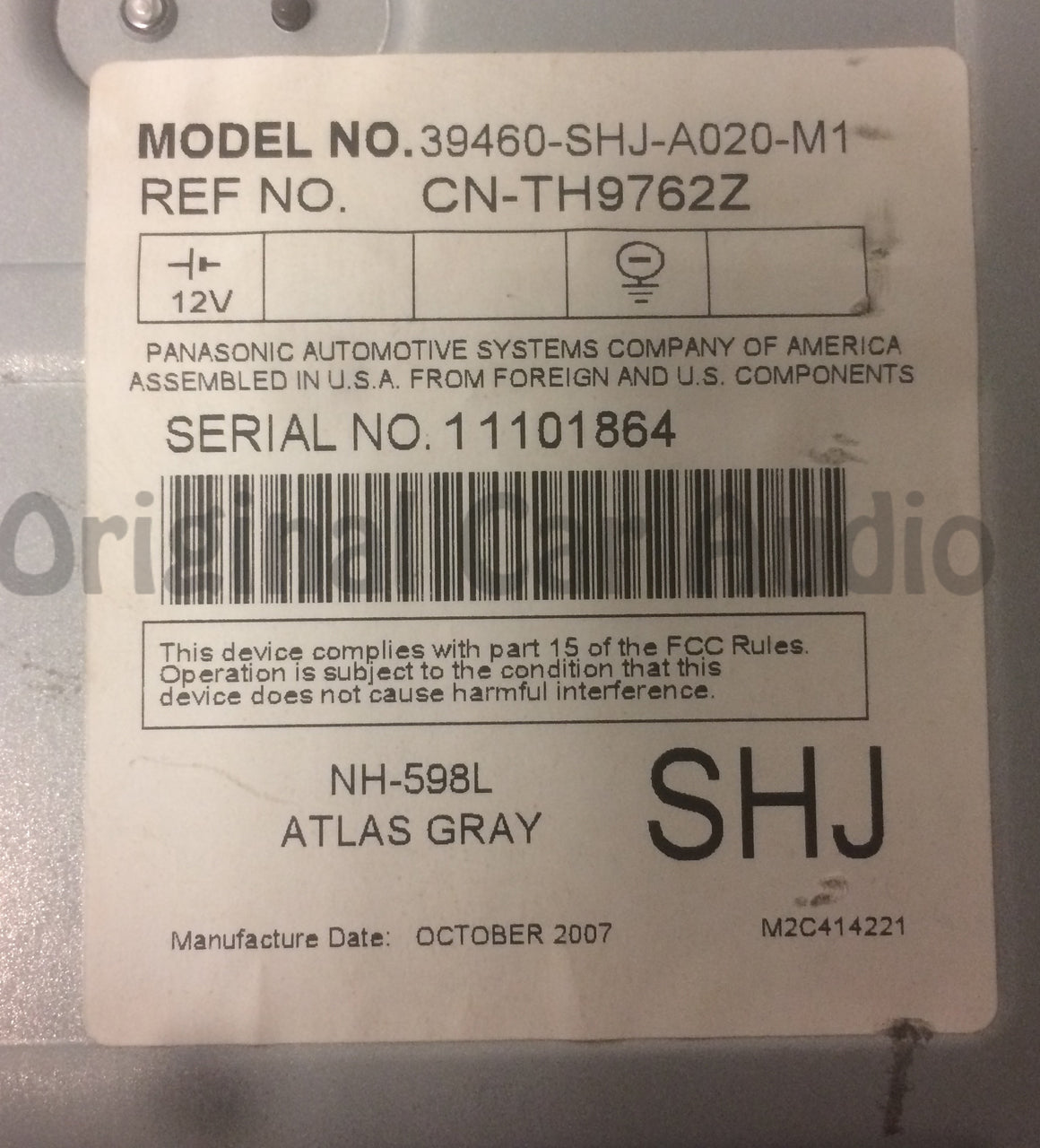 2005 2006 2007 2008 Honda Odyssey OEM Rear Entertainment LCD Display Screen Monitor Atlas Grey