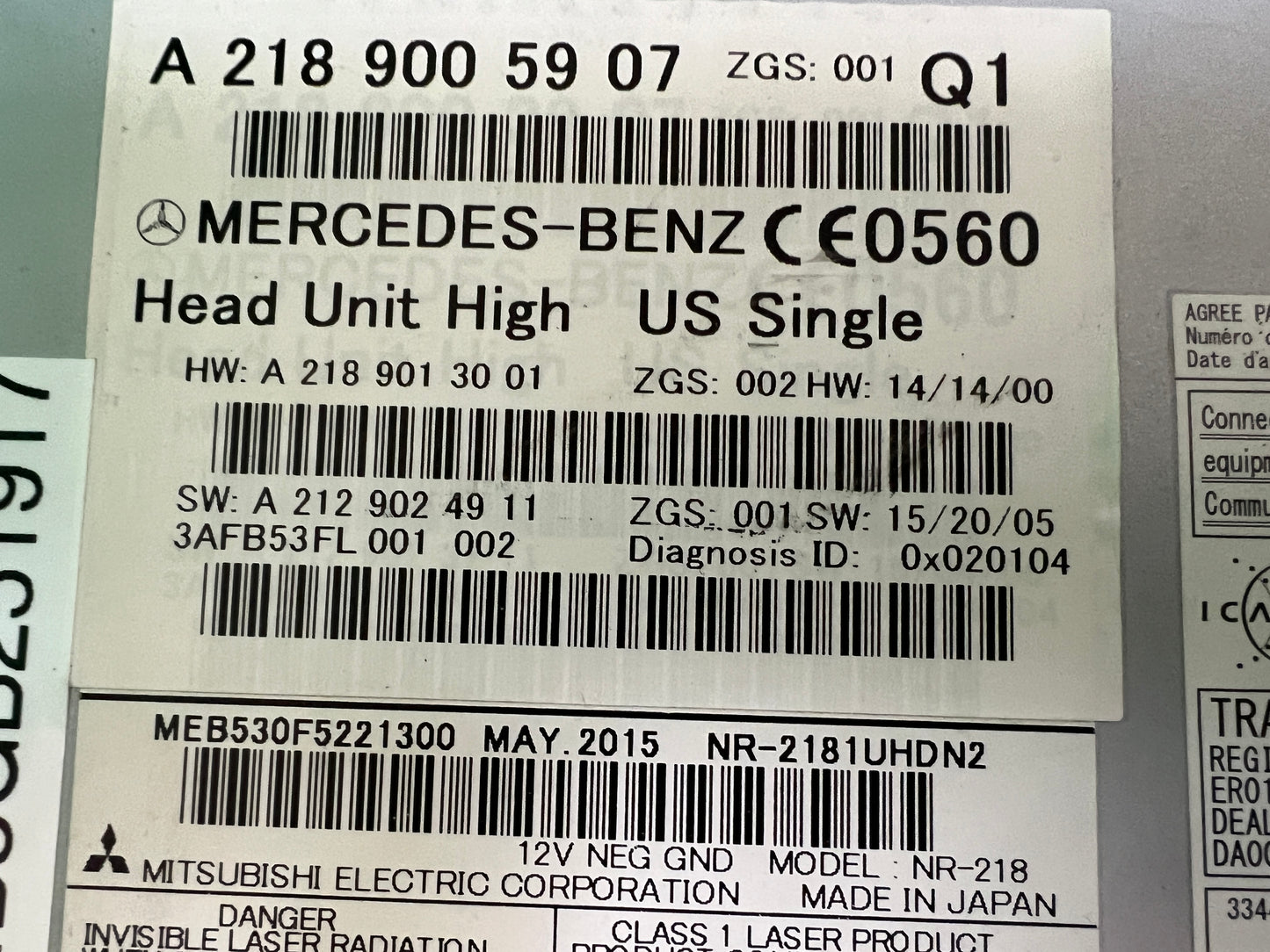 2015 - 2017 Mercedes Benz OEM Command Navigation Multi Media Radio Receiver