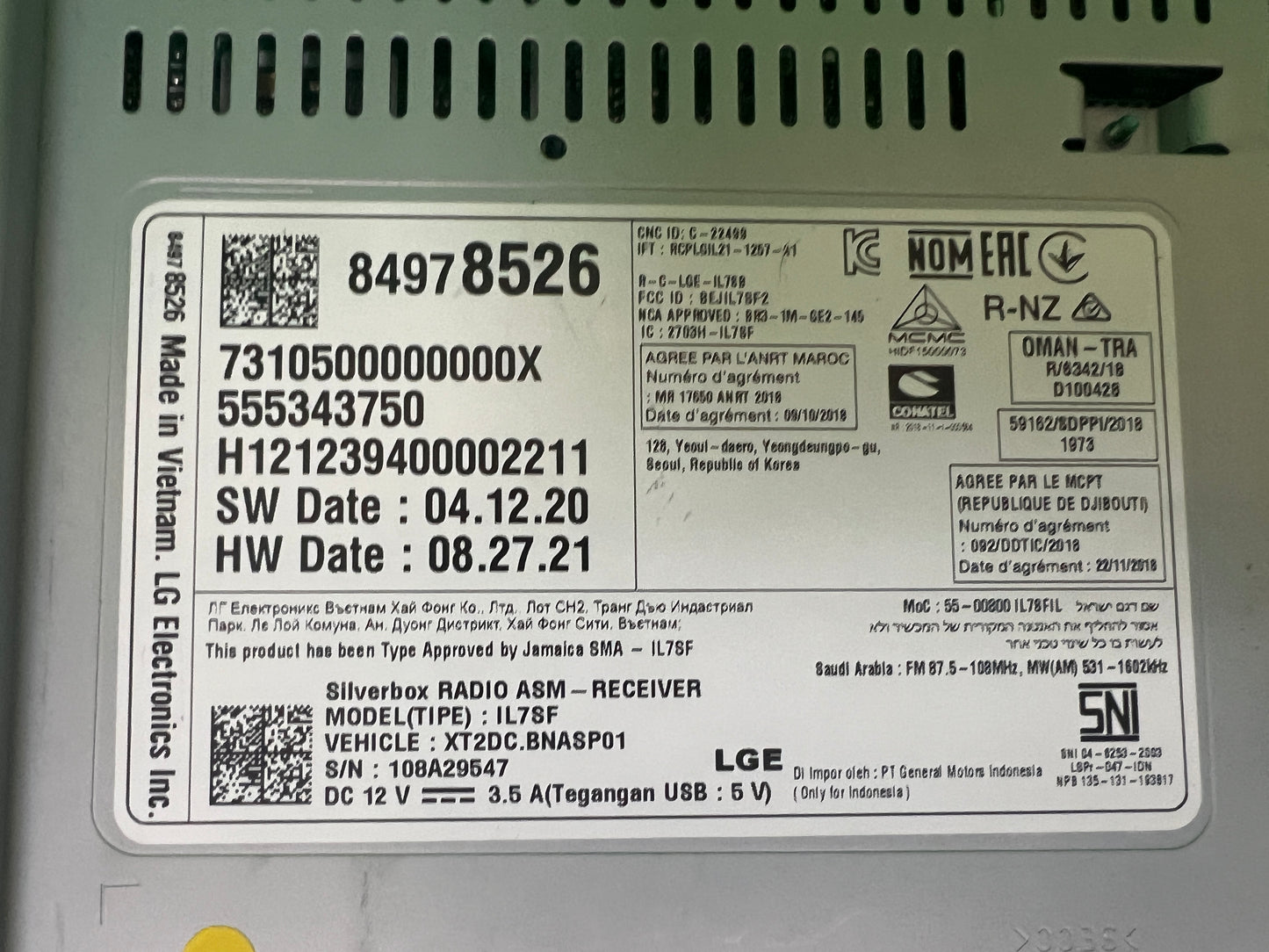 Pre-Programmed 2020 - 2024 Chevrolet Chevy GMC Camaro Malibu OEM IOR Multi Media Radio Receiver Module