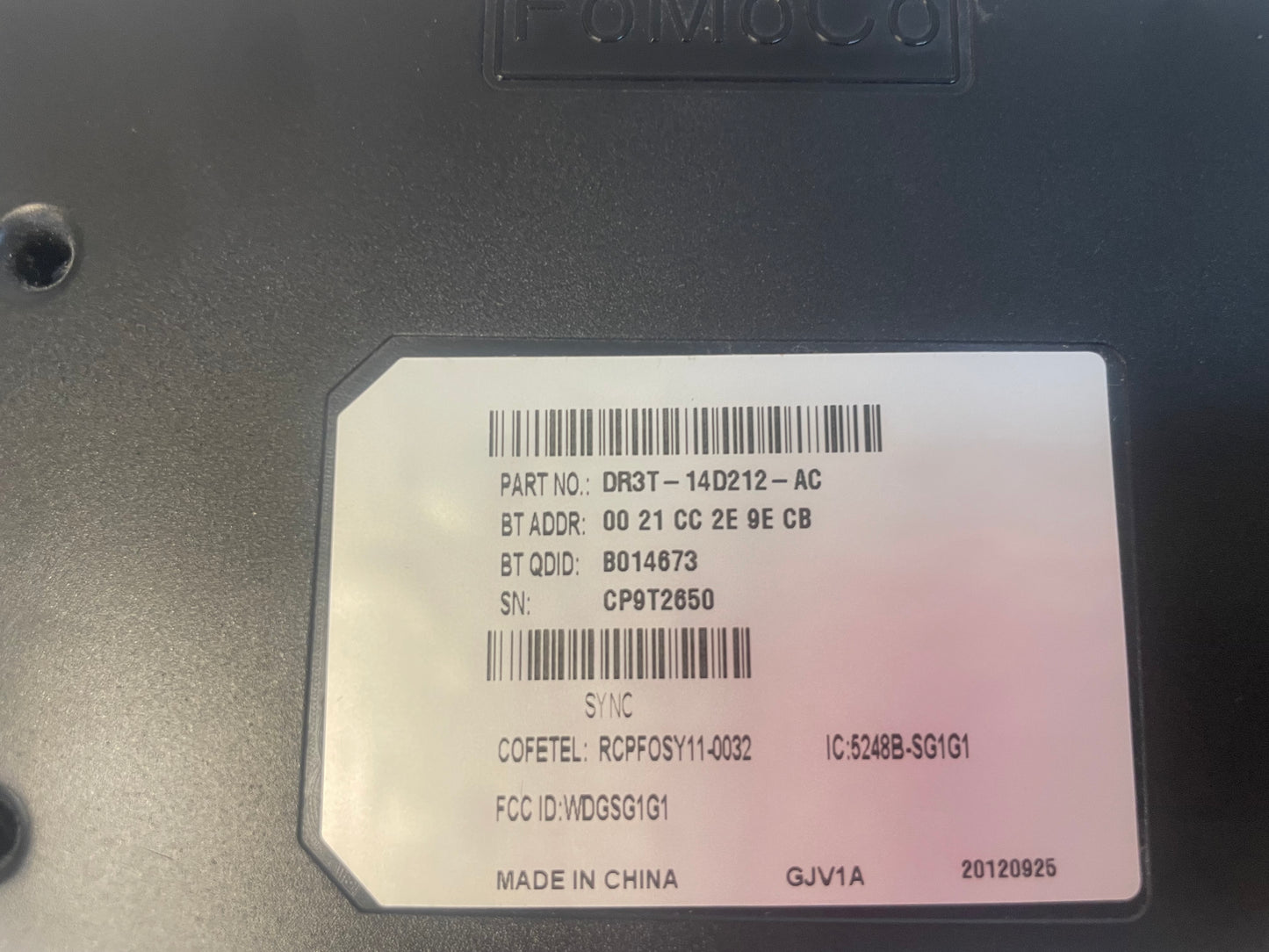 2010 - 2014 FORD MUSTANG OEM COMMUNICATION SYNC CONTROL MODULE