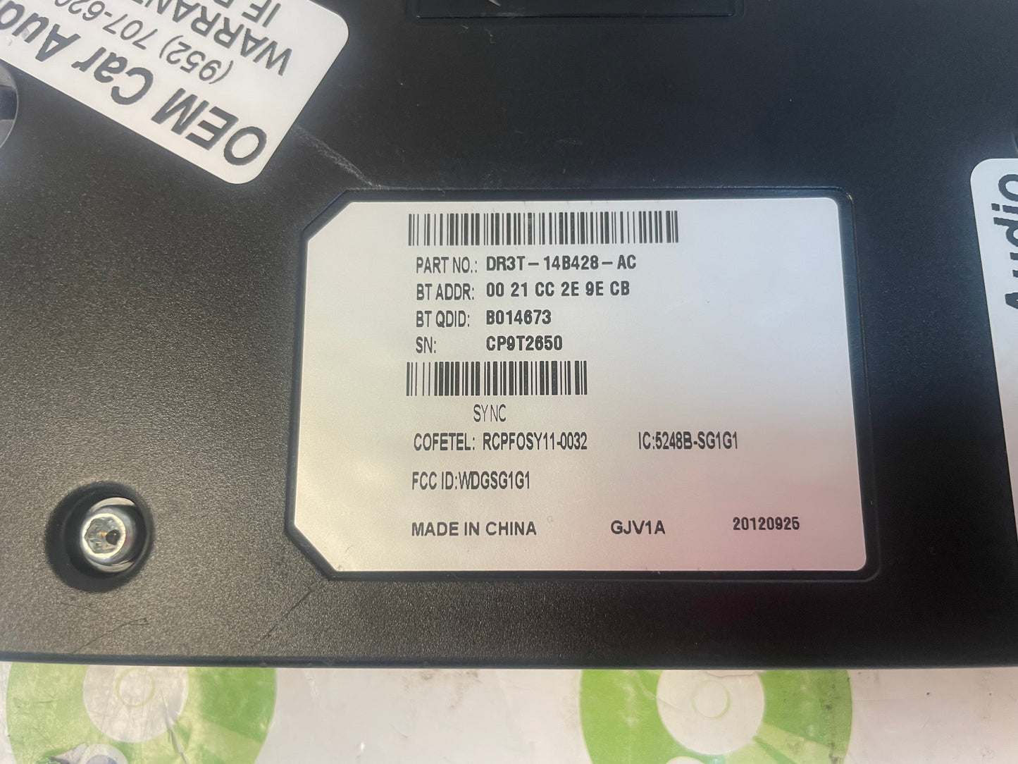 2010 - 2014 FORD MUSTANG OEM COMMUNICATION SYNC CONTROL MODULE