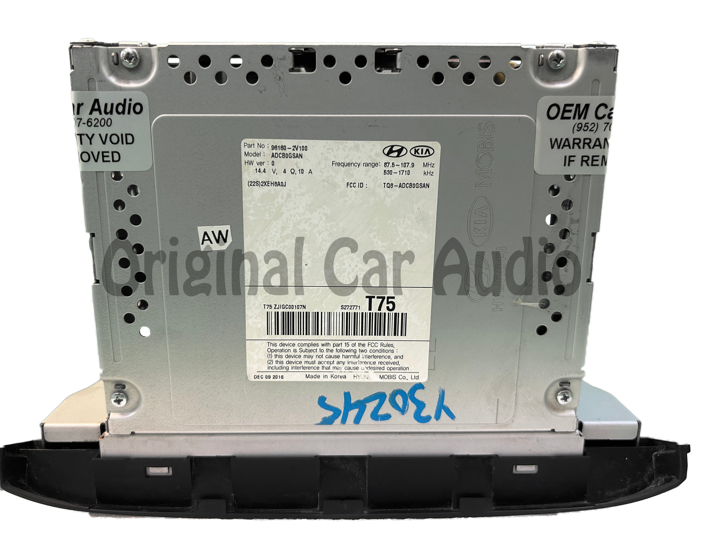 Refurbished 2016-2017 Hyundai Veloster AM FM Radio Receiver Display