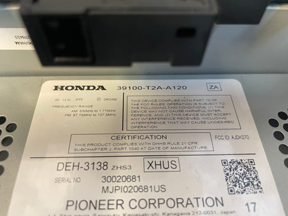 2013 - 2015 Honda Accord OEM Single Disc Cd Player Am Fm Radio Receiver W A/C Vents