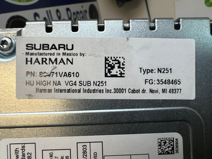 2019 - 2022 Subaru WRX STI OEM Harman Kardon Premium Sound System Apple Car Play Android Auto Multi Media Touch Screen CD Radio Receiver