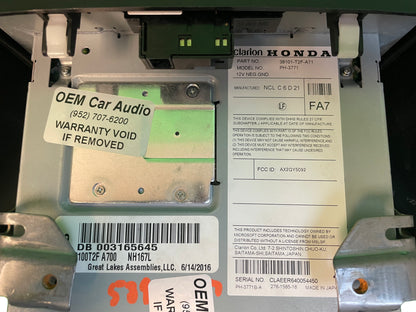 Refurbished 2016 - 2017 Honda Accord OEM Touch Screen Single CD AM FM Bluetooth Radio Media Receiver