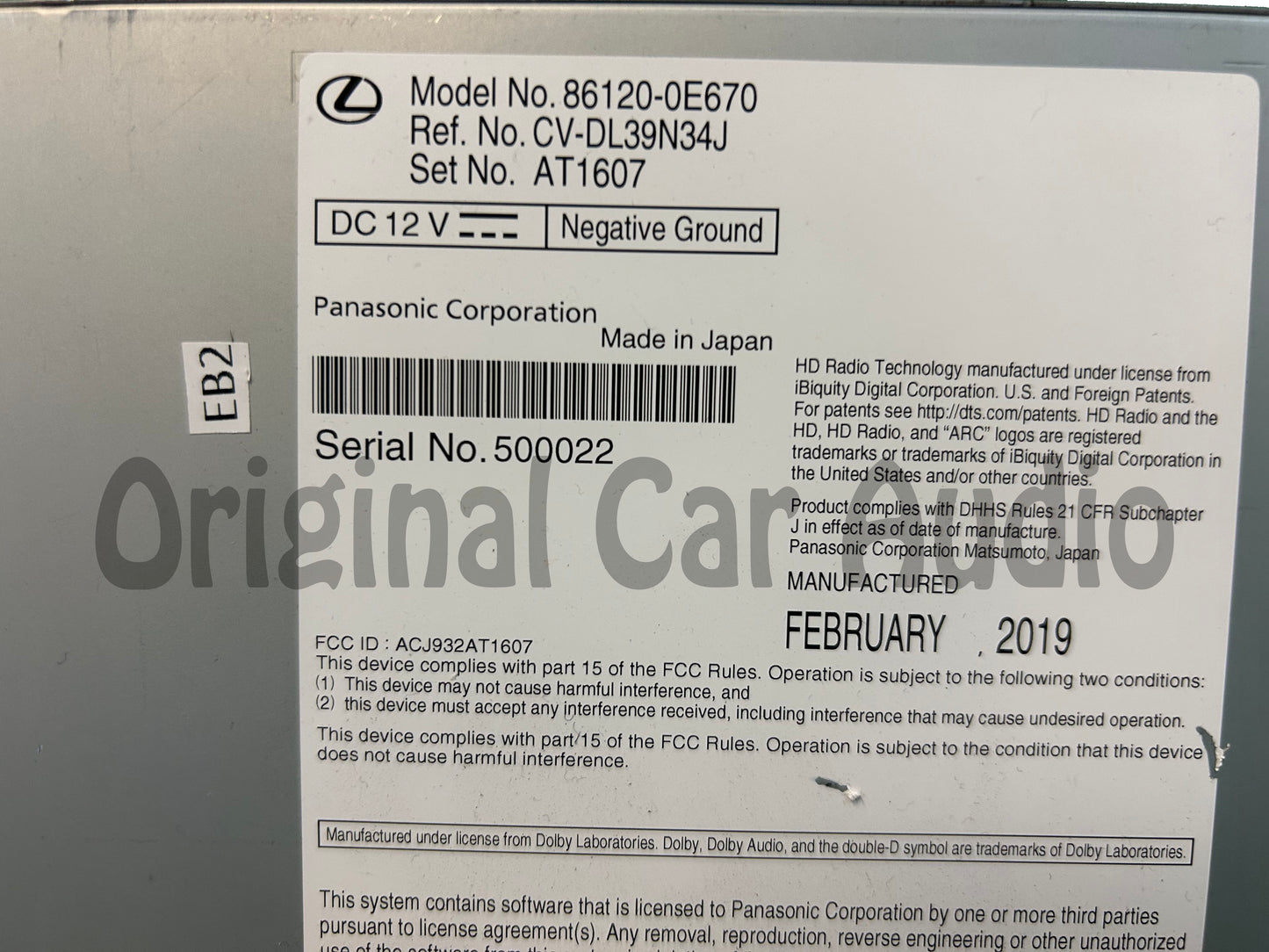 REPAIR ONLY 2019 - 2021 Lexus RX350 OEM SiriusXM Gracenote Receiver Assembly Radio Temperature Control