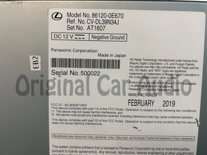 REPAIR ONLY 2019 - 2021 Lexus RX350 OEM SiriusXM Gracenote Receiver Assembly Radio Temperature Control