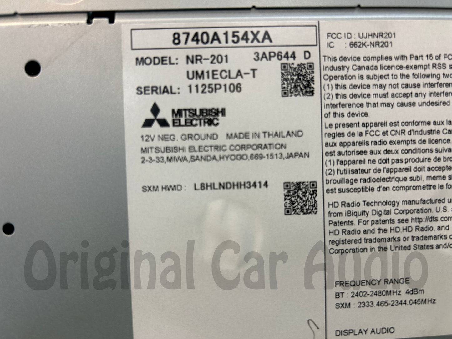 Refurbished 2022 - 2023 Mitsubishi Eclipse Cross OEM 8" Navigation AM FM Radio Touch Screen Receiver