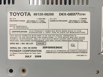 04 05 06 07 08 09 2010 Toyota SIENNA JBL Radio 6 Disc CD Changer P1820 ToP1820