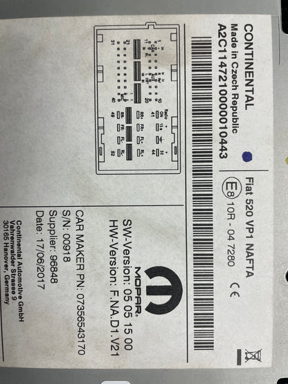 2015-2017 Jeep Renegade and Compass GENUINE OEM Mopar Fiat 520 VP1 Car Stereo