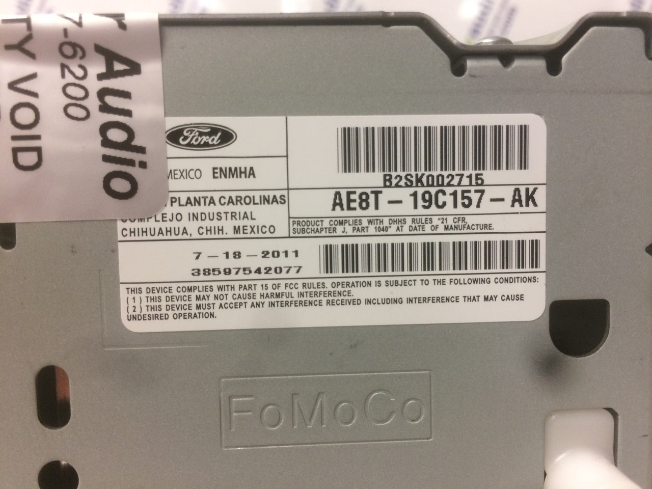 2011 2012 2013 Ford Fiesta OEM AM FM Sat Radio Receiver NO CD PLAYER
