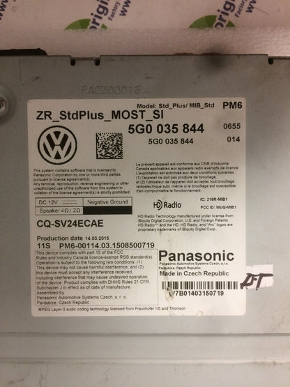 2015 2016 VW Volkswagen Golf OEM Panasonic Infotainment SD Card Radio CD Player