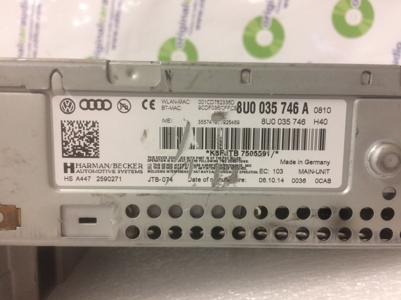 2015 - 2016 Audi A3 OEM Navigation Multimedia AM FM Radio SD Sim Card  CD Player