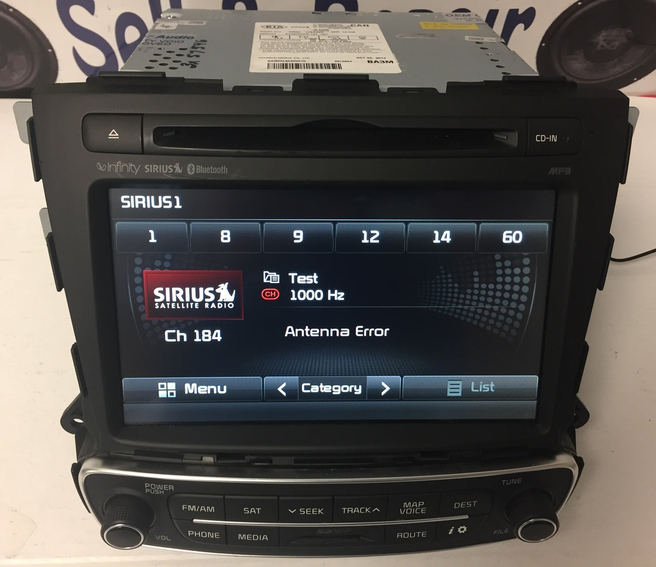 2014 2015 Kia Sorento OEM Infinity Navigation CD MP3 Sirius Bluetooth Radio Receiver