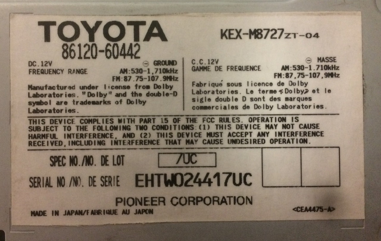 2005 - 2006 Lexus GX470 OEM Mark Levinson AM FM Radio Receiver P1754