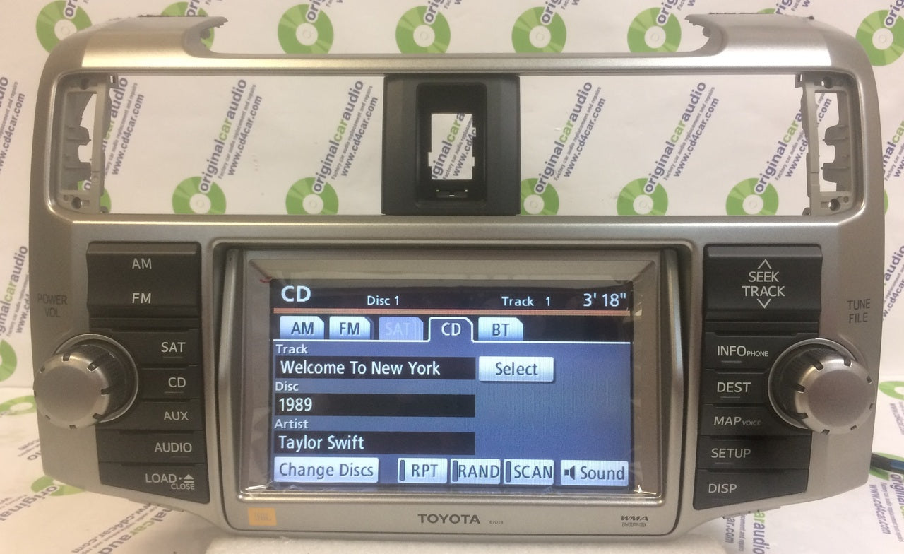 Refurbished 2010 - 2013 Toyota 4Runner OEM JBL Navigation GPS Radio AM FM 4 Disc Changer MP3 CD Player E7028