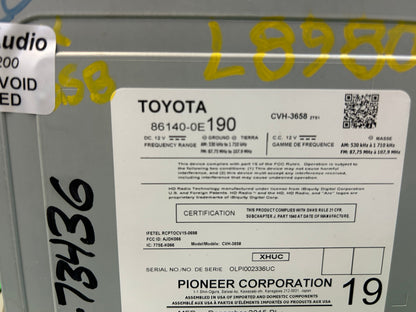 Refurbished 2014 - 2019 Toyota Highlander OEM AM FM XM CD Player Radio Receiver Display Screen