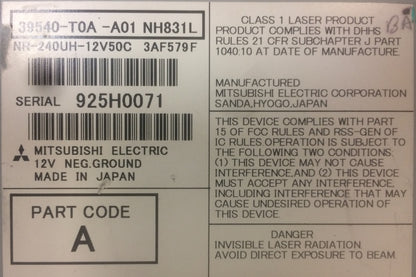 2012 - 2014 Honda CR-V OEM Navigation AM FM MP3 CD Player Receiver 9AN0