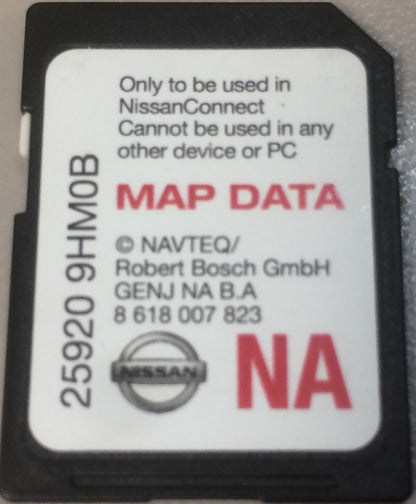 2014 - 2018 Nissan OEM NAVTEQ BOSCH Navigation Map SD Card