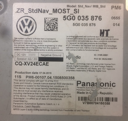 2015 2016 VW Volkswagen Golf GTI MK7 Navigation Multimedia Panasonic Infotainment 2 Slot SD Card CD Player MIB1
