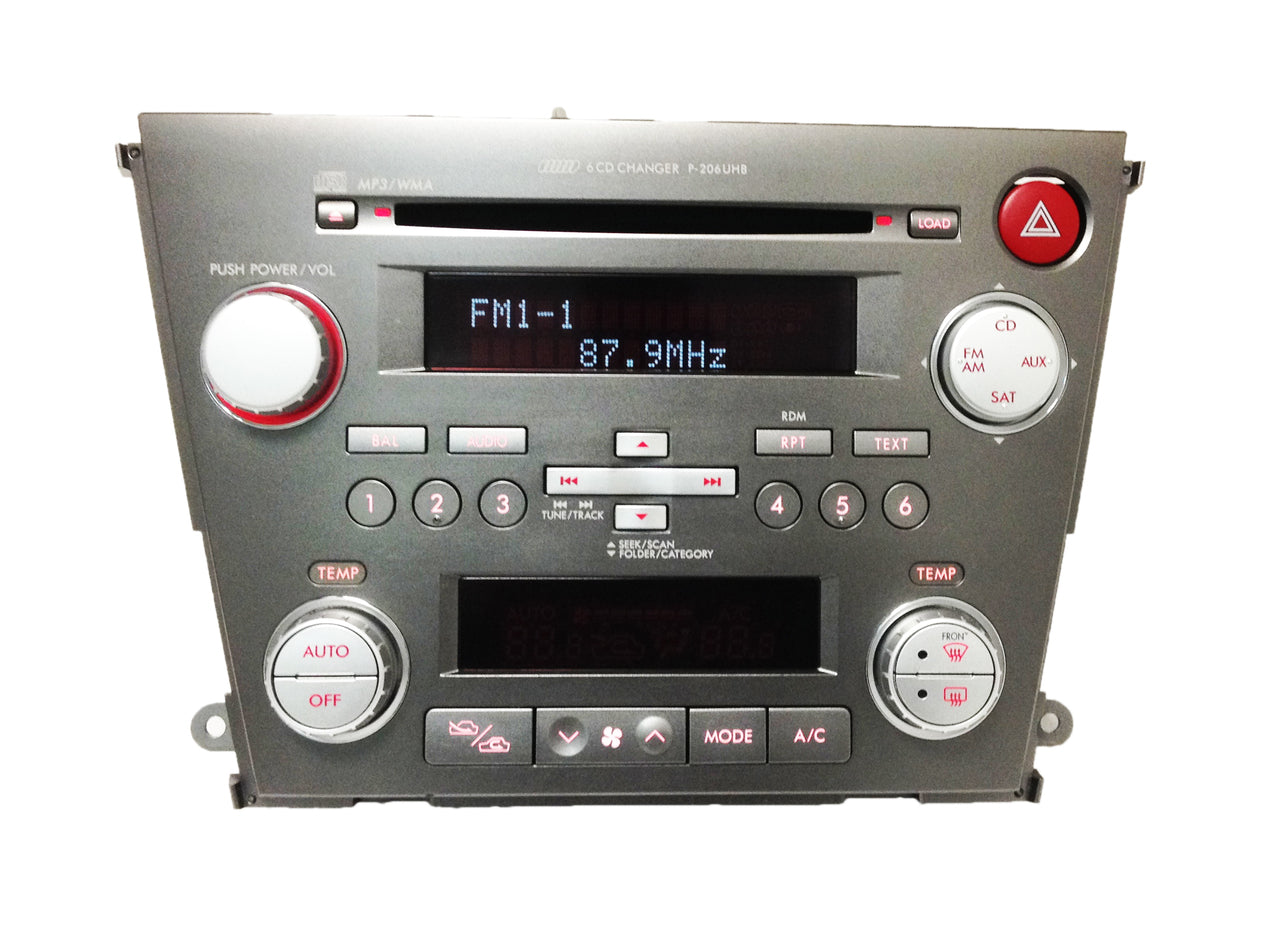 07 08 09 SUBARU Legacy Radio 6 Disc Changer MP3/WMA CD Player with climate controls 2007 2008 2009