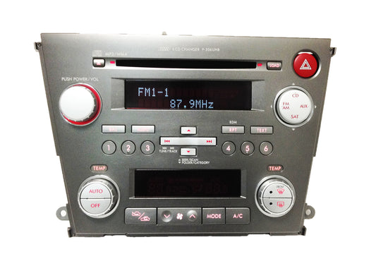 07 08 09 SUBARU Legacy Radio 6 Disc Changer MP3/WMA CD Player with climate controls 2007 2008 2009