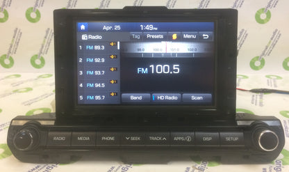 2016 - 2018 Hyundai Elantra OEM AM FM SAT Bluetooth Touch Screen Display