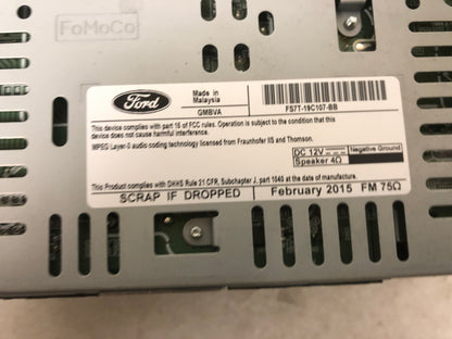 2015 - 2016 Ford Fusion OEM Single CD AM FM Radio Receiver