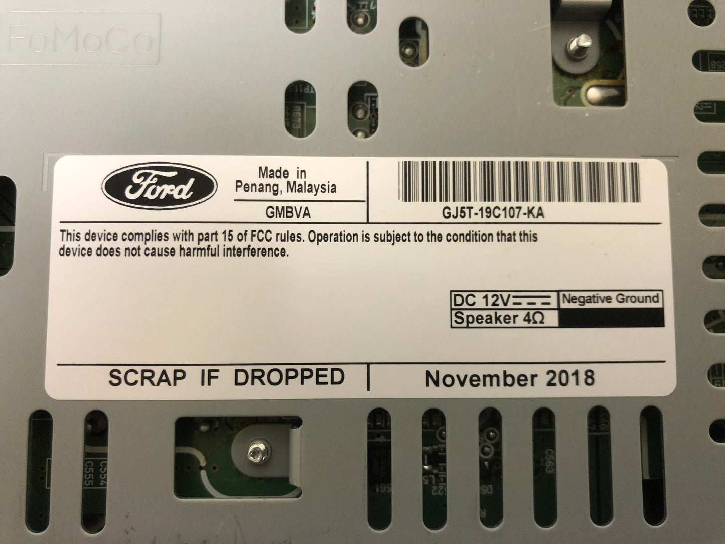 2017 -2019 Ford Escape OEM AM FM Radio Sat XM Stereo Receiver No CD