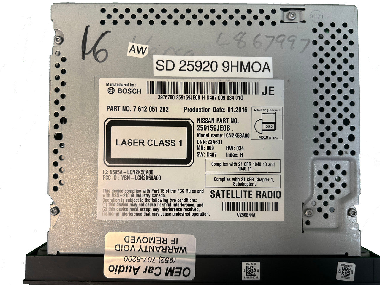 Refurbished 2014 - 2019 Nissan NV Sentra Versa OEM AM FM Radio Navigation CD Player Receiver