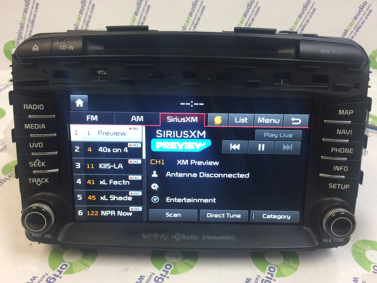 2015 - 2018 Kia Sorrento OEM Navigation Touch Screen HD Radio XM CD Player Infiniti UVO