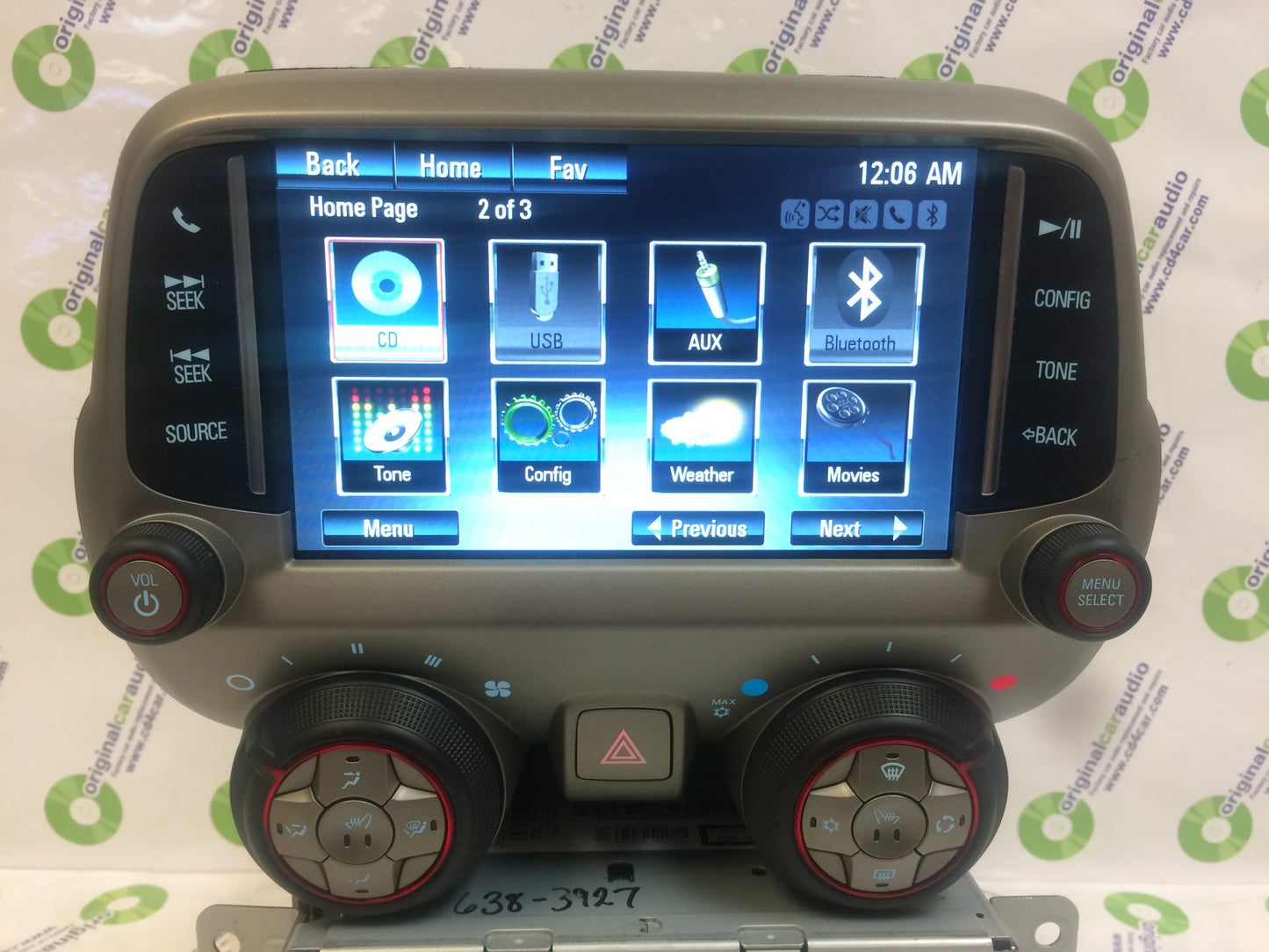 2013 - 2015 Chevy Camaro OEM Touch Display Screen with Climate Controls